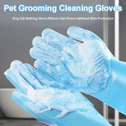 Pet Bath Scrubber Gloves