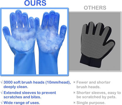 Pet Bath Scrubber Gloves