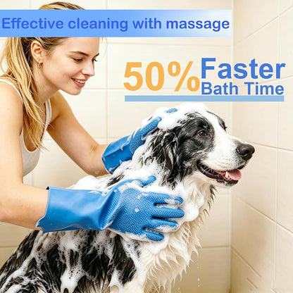 Pet Bath Scrubber Gloves