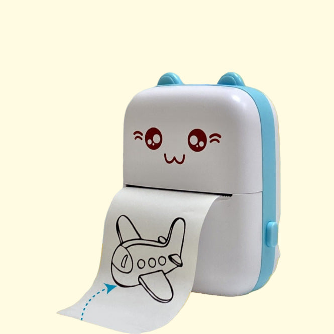 Children's printer with cartoon design on a blue and yellow background