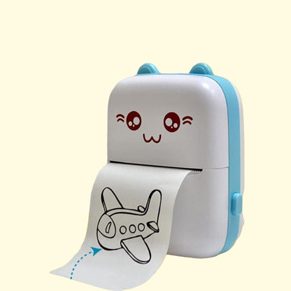 Children's printer with cartoon design on a blue and yellow background